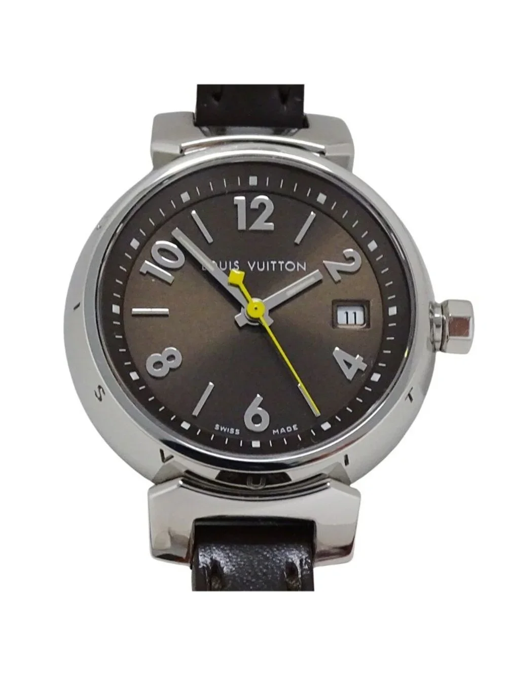 Louis Vuitton Watch Tambour Triple Coiled Date Quartz Stainless Steel Leather